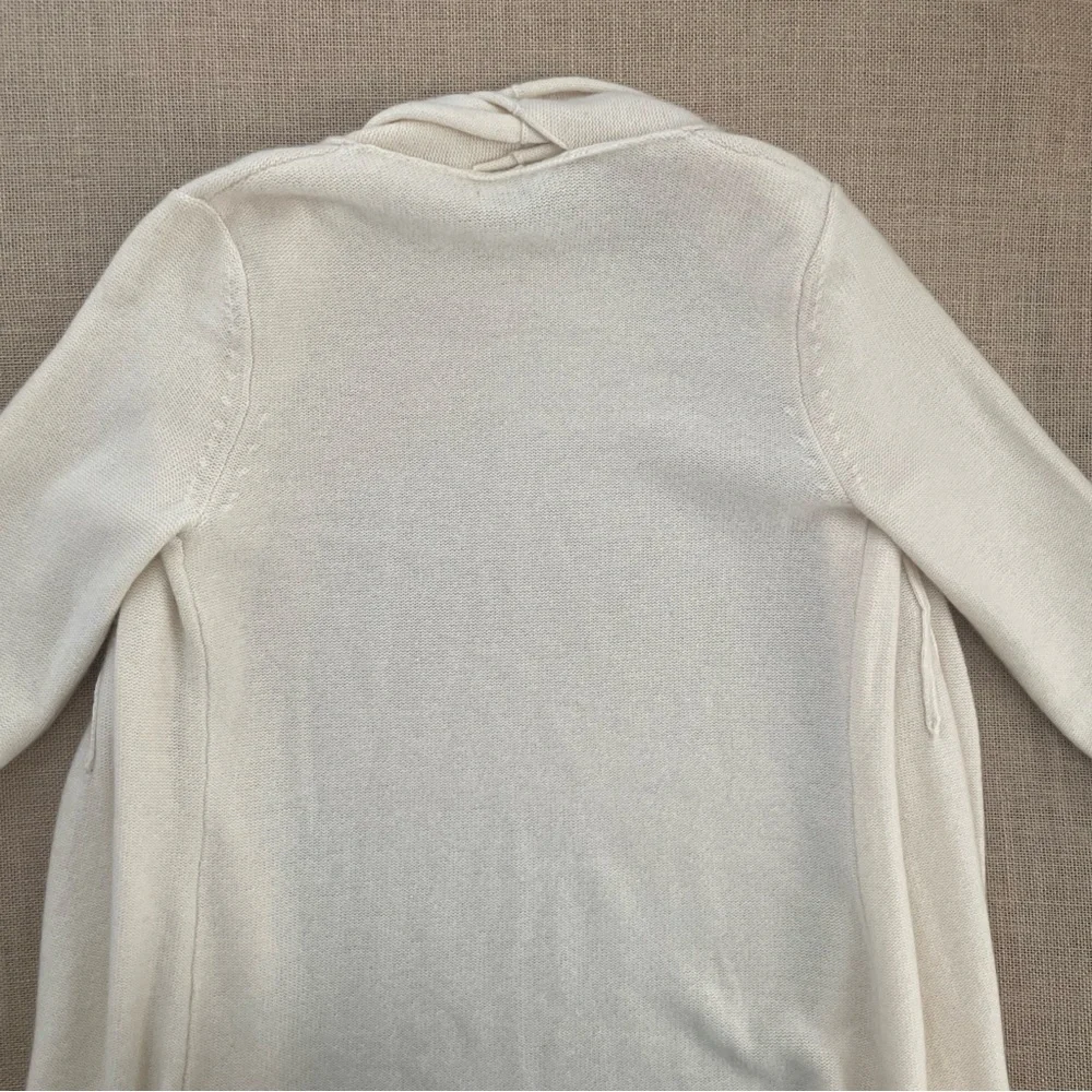 Neiman Marcus Cream Long Open Front Cardigan - Picture 4 of 8